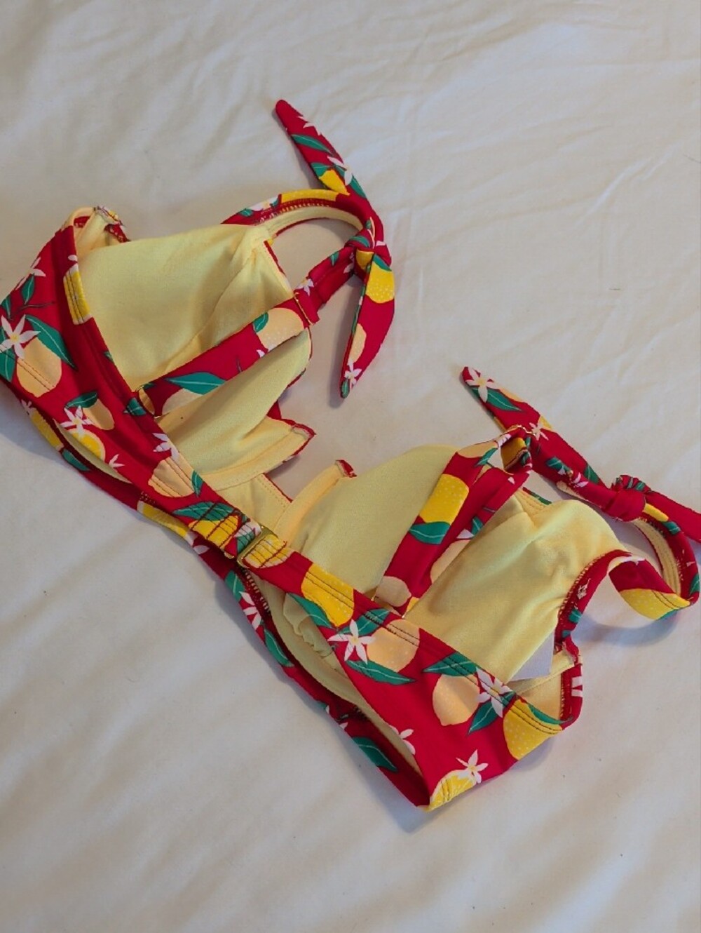 wild fable Yellow and Red Lemon Print Bikini Swim Top - Large 12-14 - Picture 8 of 8